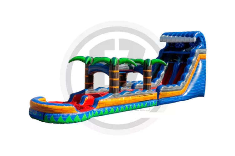 18ft Tropical Fireblast Dual Lane Water Slide